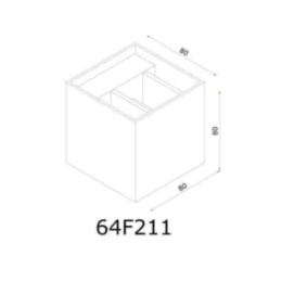 XIA Wall Light IP54 LED 2W 8/8/8cm Black