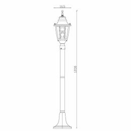TIRENO Outdoor lighting post H120cm E27 Black