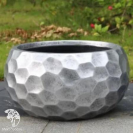 Кашпо TREEZ Ergo Comb Низкая полусфера Состаренное серебро