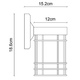 KEPPEL Wall Light IP23 E27 H19cm Black