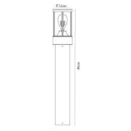 LORI Bollard E27 IP44 H80cm Anthracite