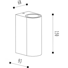 BOOGY Wall Light 2xGU10 excl. IP44 H15cm Anthracit
