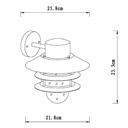 ZICO Wall light IP44 1x E27 - Black