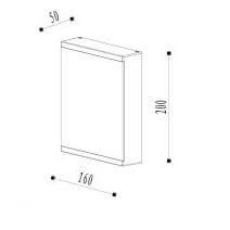 CADRA Wall Light LED 6W IP65 L16 W5 H20cm Black