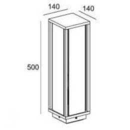 CLAIRE Bollard IP54 1xE27 Max60W L14cm W14cm H50cm