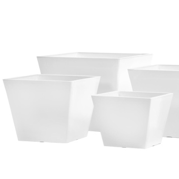 Фото Кашпо TREEZ Japonica Hikari - A-line Square (квадр.трапеция) белый лак