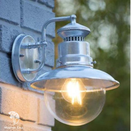 FIGO wall light IP44 E27 L24 W21 H27cm Galvaized