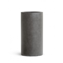 Фото Кашпо TREEZ Effectory - серия Beton - Высокий цилиндр - Тёмно-серый бетон
