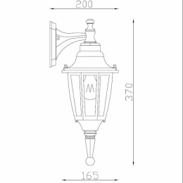 TIRENO Outdoor lighting 'down' H32cm E27 Black