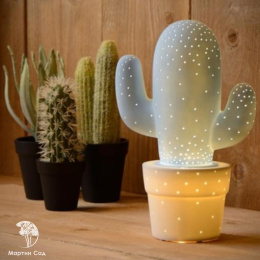 CACTUS Table Lamp Ceramic E14 H30.5 Ø20cm Blue