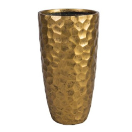 Кашпо TREEZ Ergo Comb Высокий закругленный конус Состаренное золото