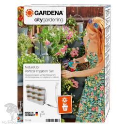 Комплект микрокапельного полива Gardena для вертикального садоводства для 9 горизонтальных емкостей (шланг сочащийся (3/16″), адаптер для микрокапельной системы, штуцер)