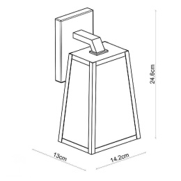 MATSLOT Wall Light IP23 E27 H25cm Black