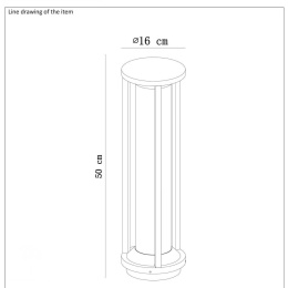 CADIX Outdoor Base lamp 50cm E27/max 15W led Black