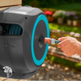 18600-20.000.00 Катушка со шлангом настенная автоматическая 15м GARDENA RollUp S (голубой цвет)