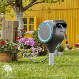 18614-20.000.00 Катушка со шлангом свободного размещения автоматическая GARDENA RollUp M (голубой цвет)