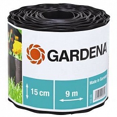 Фото Бордюр черный 15 см, длина 9 м Gardena