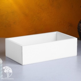 Кашпо деревянное 24×14×8 см Элегант, белый