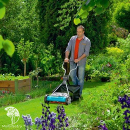 Газонокосилка барабанная механическая Gardena 400C Comfort (ширина 40см, 12-42мм, рукоятки эрго)