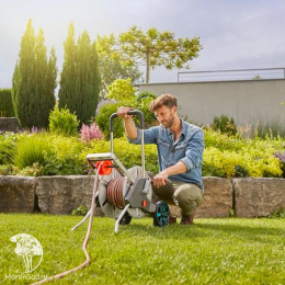 Тележка для шлангов металлическая Gardena AquaRoll M Easy с комплектом для полива