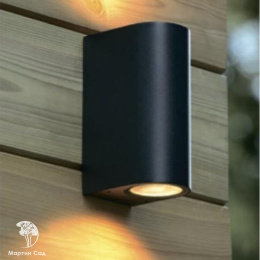 ZARO Wall spotlight Outside Round 2xGU10 Black