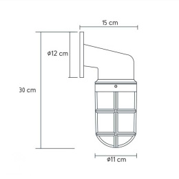 DUDLEY Outside Wall Light Down IP44 E27/60W Black