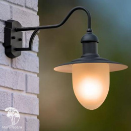 ARUBA Wall Light 1xE27 Frost Glass/Black