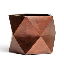 Кашпо TREEZ ERGO Rombo Многогранник Состаренная медь