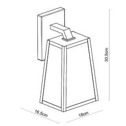 MATSLOT Wall Light IP23 E27 H31cm Black