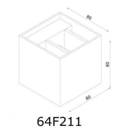 XIA Wall Light IP54 LED 2W 8/8/8cm White