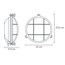 DUDLEY Outside Wall Light Round IP65 E27/60W Mat