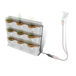 Комплект микрокапельного полива Gardena для вертикального садоводства для 12 угловых емкостей (шланг сочащийся (3/16″), адаптер для микрокапельной системы, штуцер)