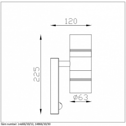 ARNE-LED Wall Light +IR 2xGU10/5W Black