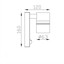 ARNE-LED Wall Light +IR 1xGU10/5W 2700K Black