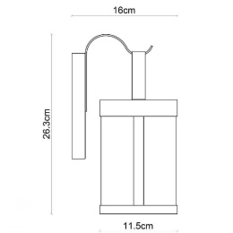 LINDELO Wall Light IP23 E27 H28cm Black