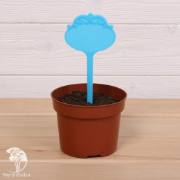 Ярлык садовый для маркировки, фигурный, 15 см, пластик, синий