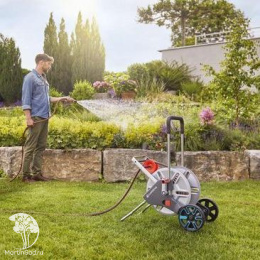 Тележка для шлангов металлическая Gardena AquaRoll M Easy с комплектом для полива