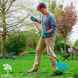 03020-30.000.00 Комплект Gardena: Грабли для газонов (насадка для комбисистемы) + Рукоятка деревянная 130 см