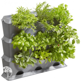 Базовый модуль Gardena для вертикального садоводства горизонтальный (3 емкости, 3 крышки, 1 поддон, 12 клипс)