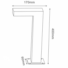 TEXAS Post IP54 H40 L15 LED 6W Anthracite