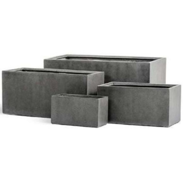 Фото Кашпо TREEZ Effectory Beton Низкий прямоугольник Тёмно-серый бетон