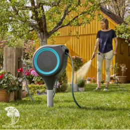 18606-20.000.00 Катушка со шлангом свободного размещения автоматическая 15м GARDENA RollUp S (белый цвет)