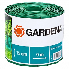Фото Бордюр зеленый 15 см, длина 9 м Gardena