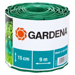 Фото Бордюр зеленый 15 см, длина 9 м Gardena