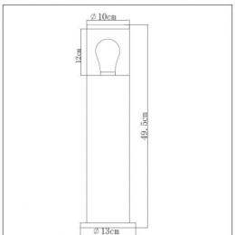 FEDOR Bollard Light E27/40W H49.5cm Black