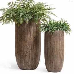 Кашпо TREEZ Effectory Wood Высокий округлый конус Светлый дуб