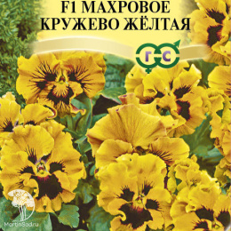 Виола Махровое кружево желтая F1 Виттрока (Анютины глазки). серия Элитная клумба