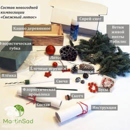Набор для создания Новогодней композиции Снежный лотос 2
