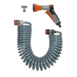 Шланг спиральный 10 м для террас с фитингами и наконечником для полива "Домашнее садоводство" Gardena