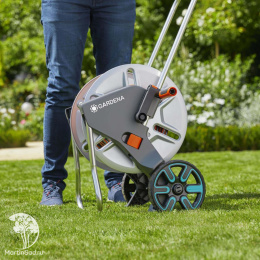 Тележка для шлангов металлическая Gardena AquaRoll M с комплектом для полива